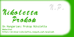 nikoletta prokop business card